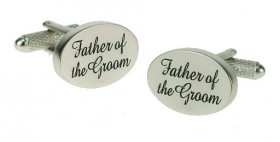 Cufflinks - Chrome Father of the Groom Wedding